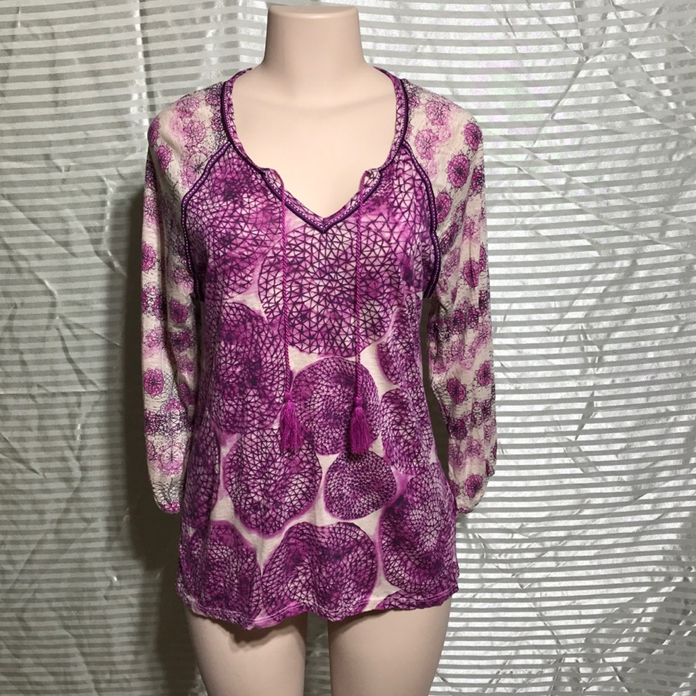 🌼Vintage Chip & Pepper Boho Mandala Peasant Tunic